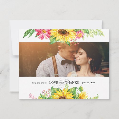 Sunflower Thank You Card for Wedding