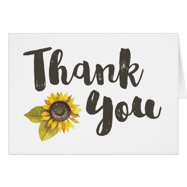 Sunflower Thank You Cards (Front Horizontal)