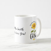 Sunflower thank you for helping me grow teacher coffee mug (Front Right)