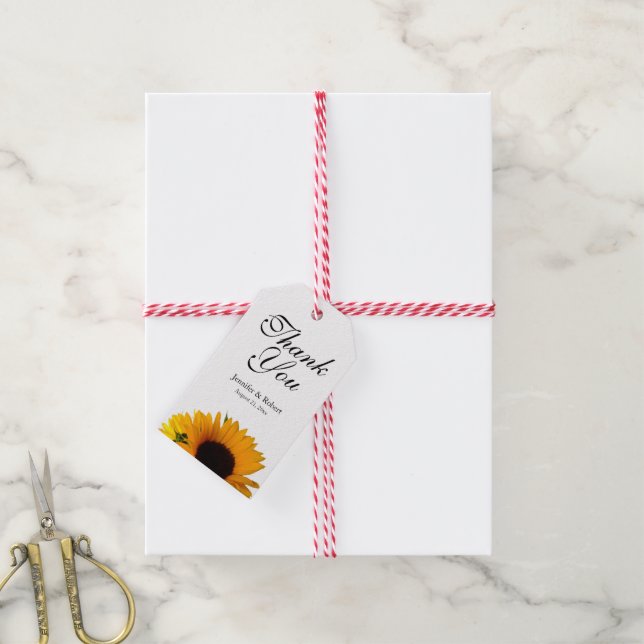 Sunflower Thank You Gift Tags (With Twine)