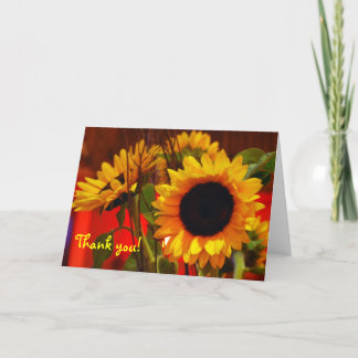 Sunflower Thank you! Letterpress Thank You Card