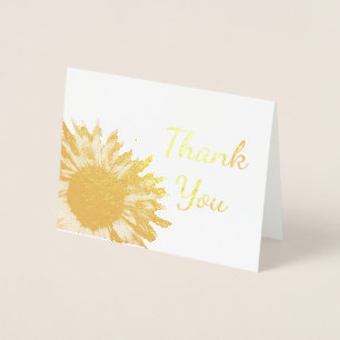 Sunflower Thank You Note Foil Card