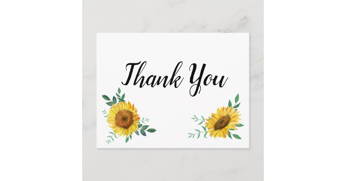 Sunflower Thank You Notes 