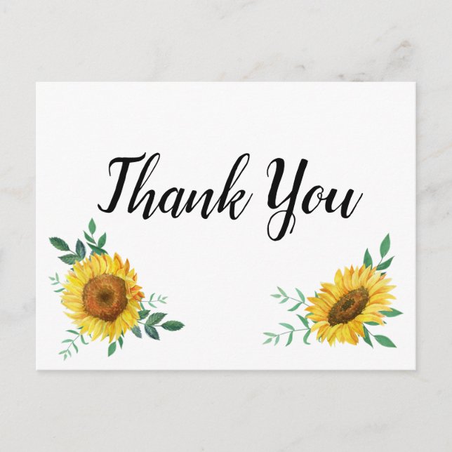 Sunflower Thank You Notes (Front)