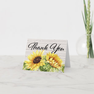 Sunflower Thank You or Blank Note Card