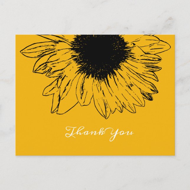 Sunflower Thank You postcard (Front)