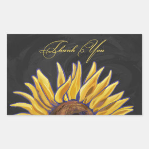 Sunflower Thank You Rectangular Sticker