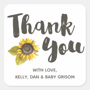 Sunflower Thank You Sticker