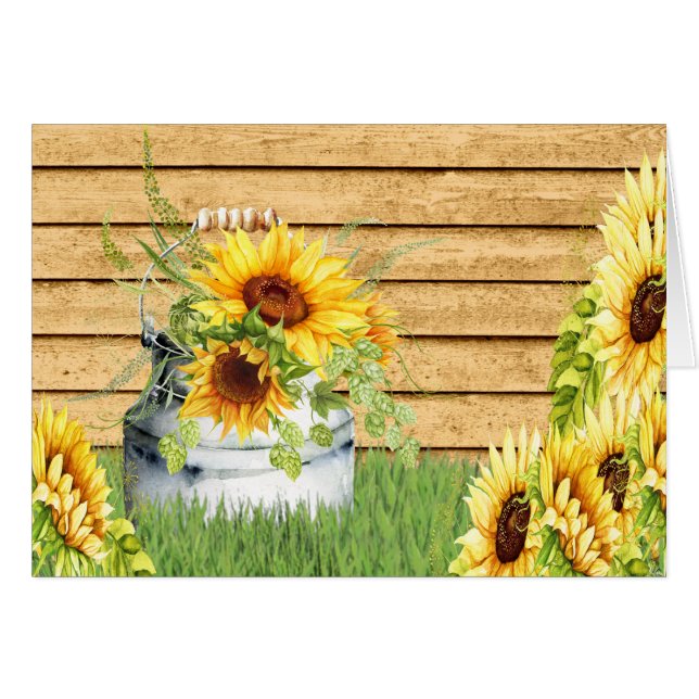 Sunflower Thank You, Thinking of You or Blank Note Cards (Front Horizontal)