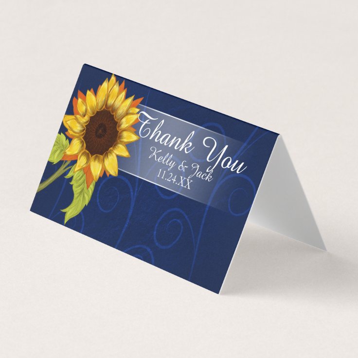 Sunflower/Thank You wedding card | Zazzle