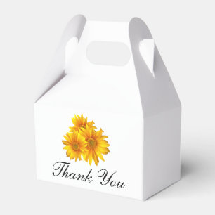 Sunflower Thank You Yellow Floral Wedding Party Favor Boxes