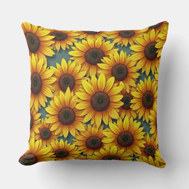 Sunflower that brings in money throw pillow (Front)