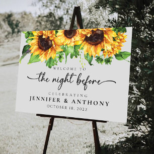 Sunflower the night before foam board