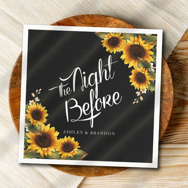 Sunflower The Night Before Rehearsal Dinner Napkin (Creator Uploaded)