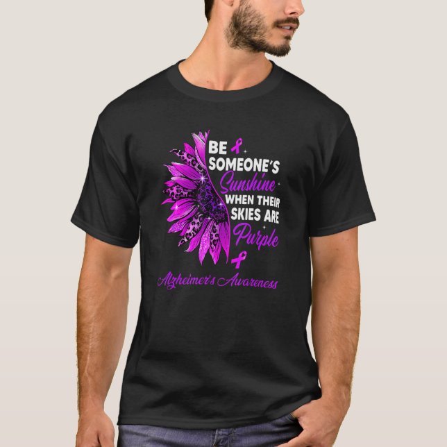 Sunflower Their Skies Are Purple Alzheimers Awaren T-Shirt (Front)