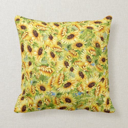 Sunflower Theme Pillow - See Back
