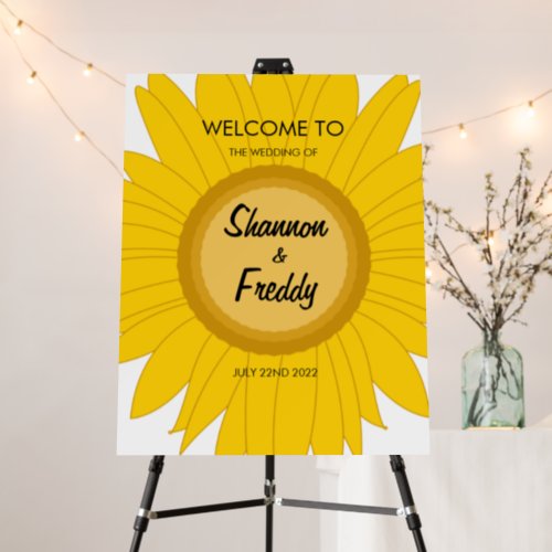 Sunflower theme wedding welcome sign