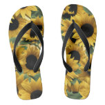 Sunflower-themed Flip Flops
