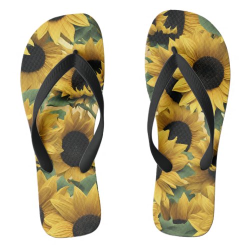 Sunflower_themed Flip Flops