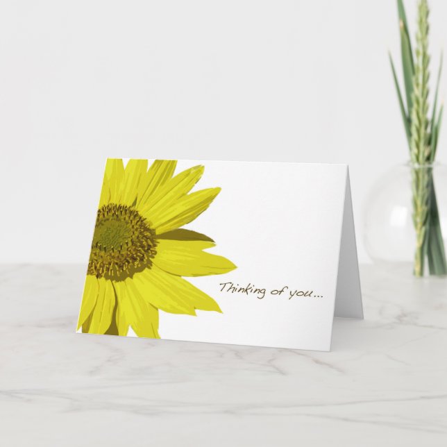 Sunflower "Thinking of You" Blank Greeting Card (Front)