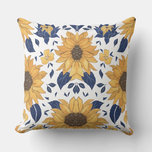 Sunflower Throw pillows cover. (Front)