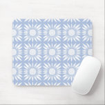 Sunflower Tile Pattern Blue White Mouse Pad<br><div class="desc">Check out this awesome sunflower tile pattern ! Customize it by adding your own text. Check my shop for more! If you buy it,  thank you! Be sure to share a pic on Instagram of it in action and tag me @shoshannahscribbles :)</div>