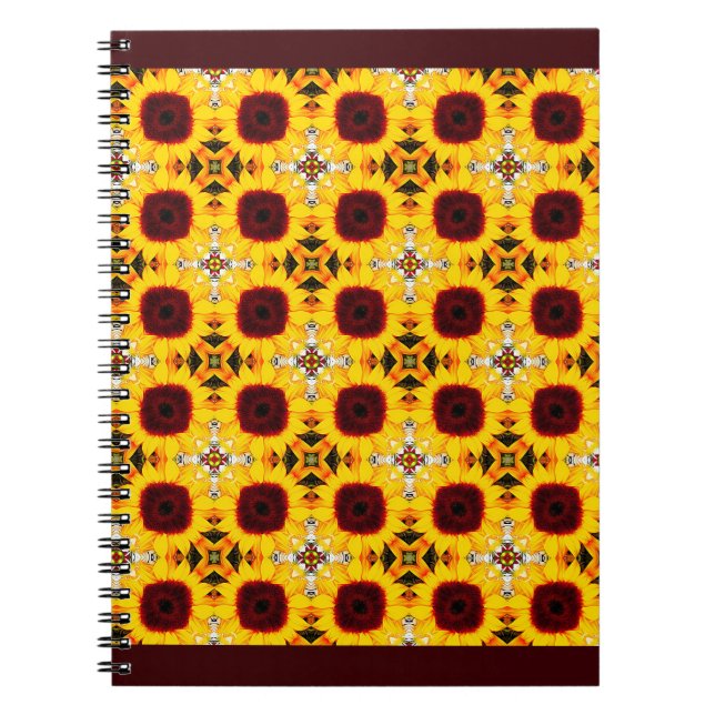Sunflower Tile Pattern Notebook (Front)