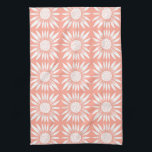 Sunflower Tile Pattern Pink White Kitchen Towel<br><div class="desc">Decorate your kitchen with this cool art towel. Makes a great housewarming,  birthday or wedding gift! 
You can customize it and add text too.
Check my shop for lots more colors and patterns!</div>