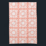 Sunflower Tile Pattern Pink White Kitchen Towel<br><div class="desc">Decorate your kitchen with this cool art towel. Makes a great housewarming,  birthday or wedding gift! 
You can customize it and add text too.
Check my shop for lots more colors and patterns!</div>