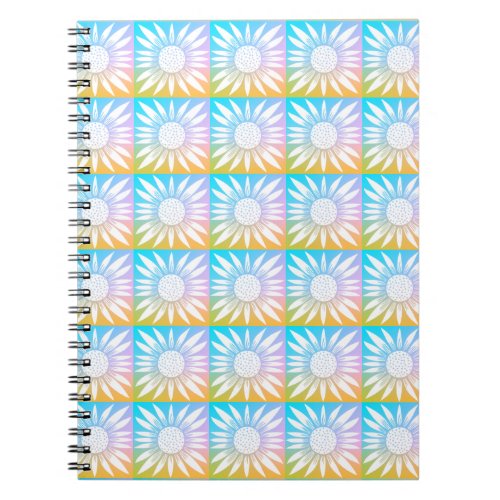 Sunflower Tile Pattern Rainbow Notebook