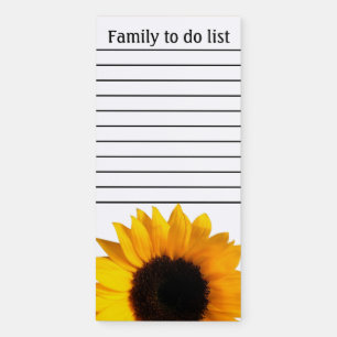 Sunflower To Do List Magnetic Notepad