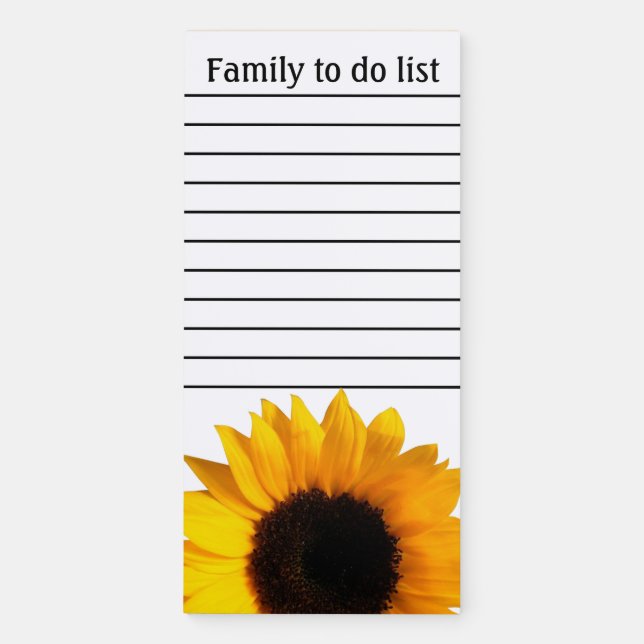 Sunflower To Do List Magnetic Notepad (Front)