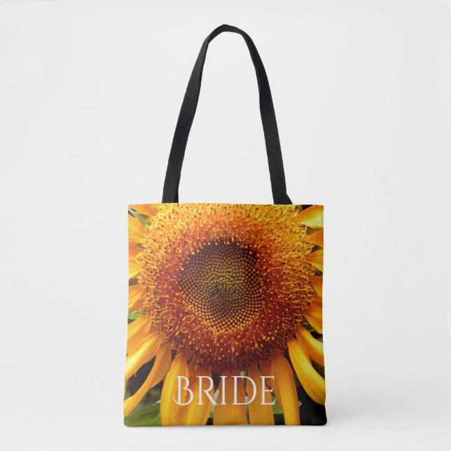 Sunflower tote for the Bride Bag (Front)