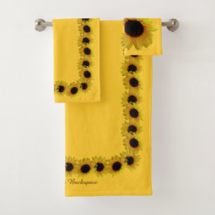 Sunflower Towel Sets Personalized Sunflower Towels