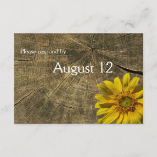 Sunflower Tree Stump Country rsvp with envelopes