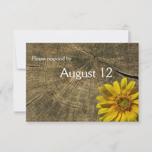 Sunflower Tree Stump Country rsvp with envelopes