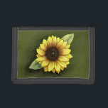 Sunflower Trifold Wallet<br><div class="desc">Art done in mixed media, 6B pencil and digital painting.</div>
