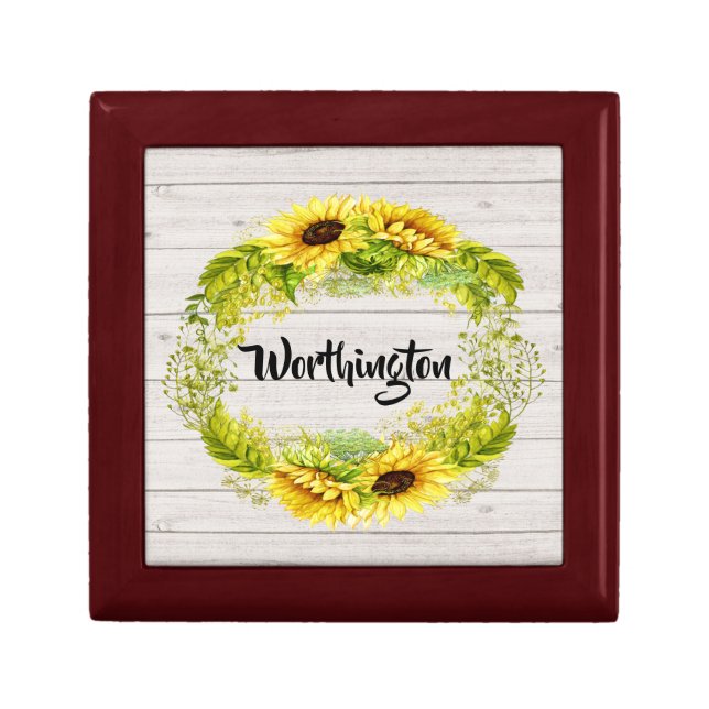 Sunflower Trinket Box (Front)