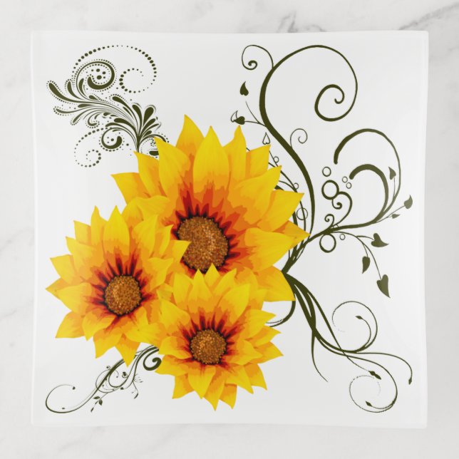 Sunflower Trinket Tray (Front)