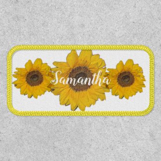 sunflower trio - add name Patch