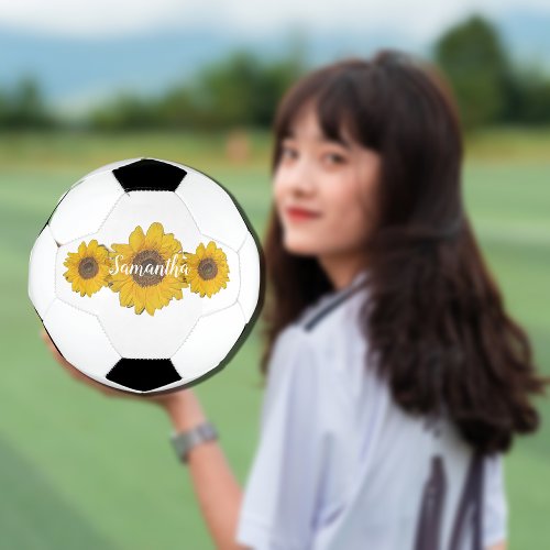 sunflower trio _ add name soccer ball