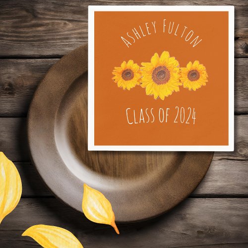 Sunflower trio  for graduations  2024 napkins