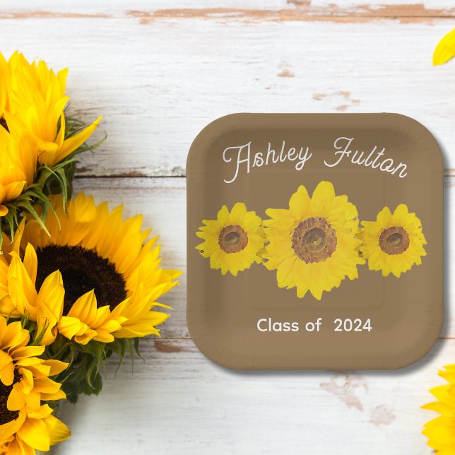 Sunflower trio  for graduations  2026 paper plates (Creator Uploaded)