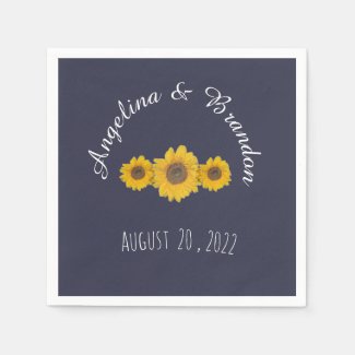 sunflower trio for weddings  napkins