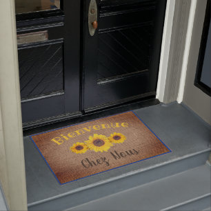 Sunflower trio -  French  Welcome Doormat