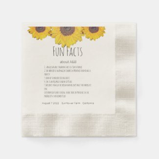 Sunflower trio  - Fun Facts Napkins