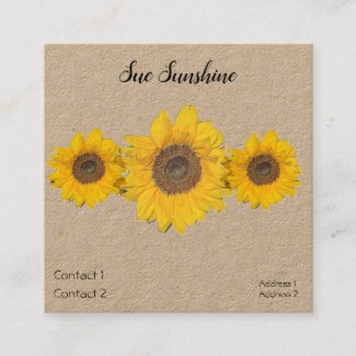 Sunflower trio  in  rustic Kraft paper 
