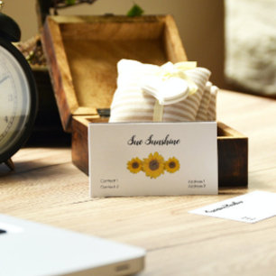 Sunflower trio  in  white business card