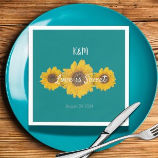 Sunflower trio no2 - personalized wedding  
