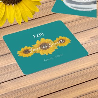 Sunflower trio no2 - personalized wedding  